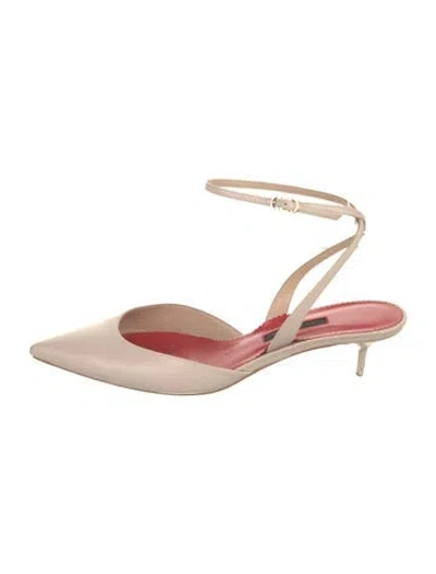 Pre-owned Carolina Herrera Leather Slingback Flats In Multi