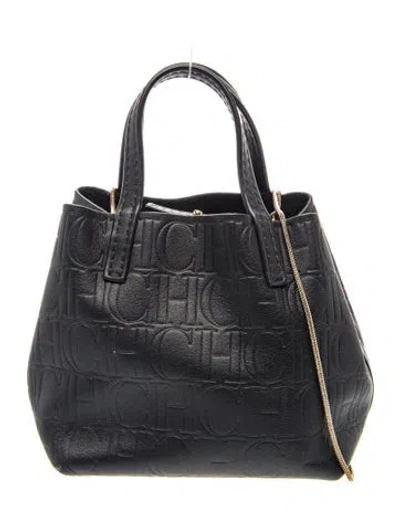 Pre-owned Carolina Herrera Leather Top Handle Bag In Blue