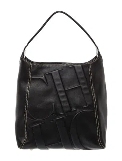 Pre-owned Carolina Herrera Leather Top Handle Bag In Blue