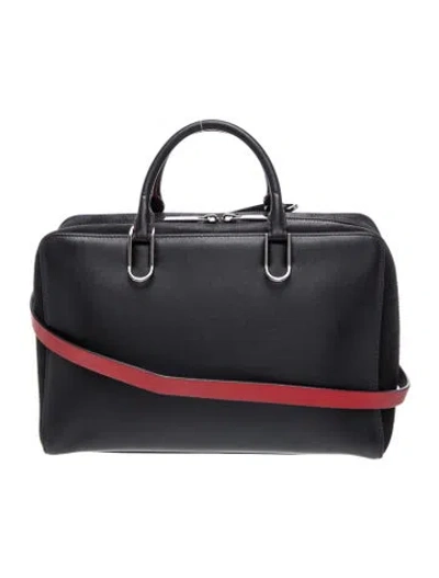 Pre-owned Carolina Herrera Leather Top Handle Bag In Blue
