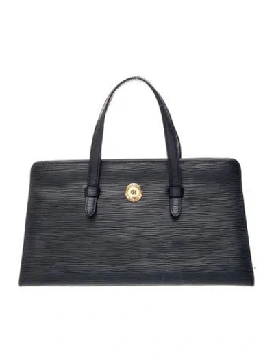 Pre-owned Carolina Herrera Leather Top Handle Bag In Gray