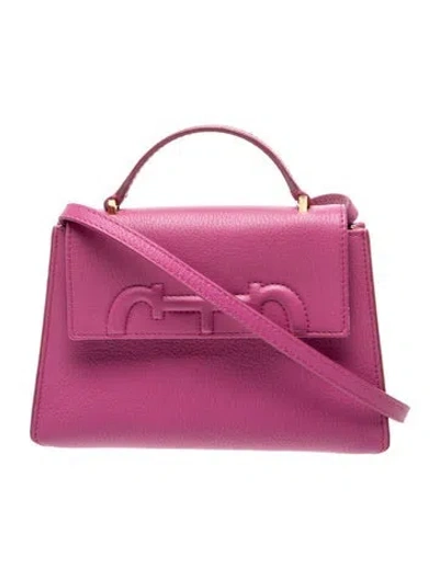 Pre-owned Carolina Herrera Leather Top Handle Bag In Pink