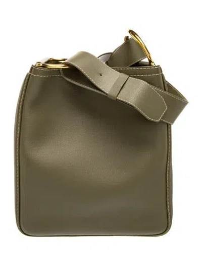 Pre-owned Carolina Herrera Leather Tote In Grey