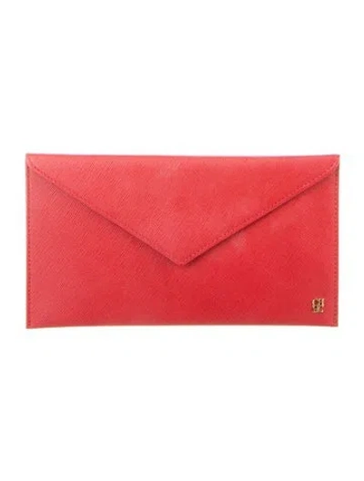 Pre-owned Carolina Herrera Leather Wallet In Red