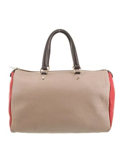 Pre-owned Carolina Herrera Leather Weekender Bag In Brown
