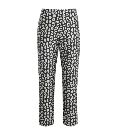 Carolina Herrera Leopard Jacquard Cigarette Trousers In Black