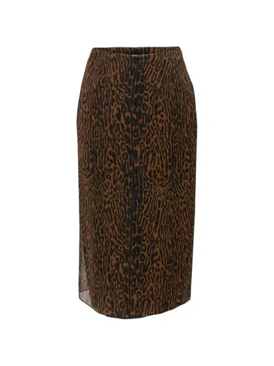 Carolina Herrera Leopard-print Silk Midi Skirt In Multi