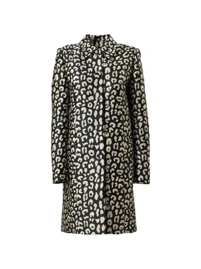Carolina Herrera Leopard-spot Jacquard Coat In Multi