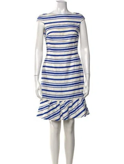 Pre-owned Carolina Herrera Linen Mini Dress In White