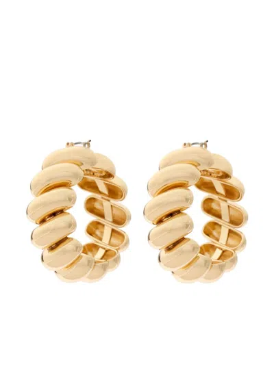 Carolina Herrera Link Hoop Earrings In Gold