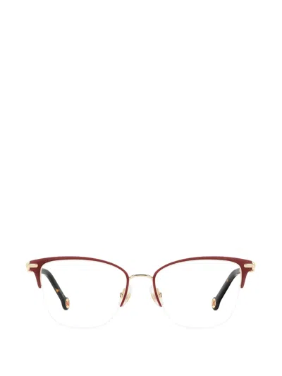 Carolina Herrera Logo-detail Glasses In Orange