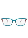 Carolina Herrera Logo-engraved Square-frame Glasses In 粉色