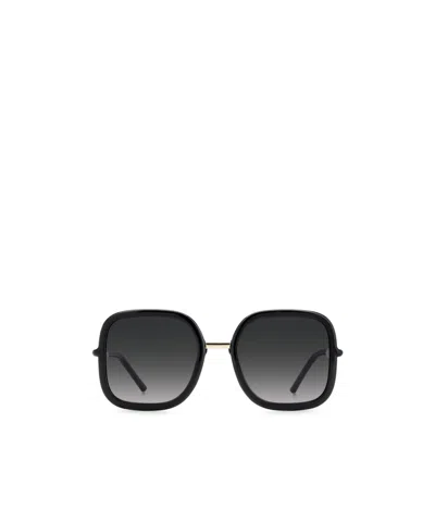 Carolina Herrera Logo-engraved Square-frame Sunglasses In Black