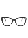 Carolina Herrera Logo-lettering Square-frame Glasses In Black