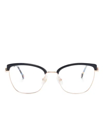 Carolina Herrera Logo-plaque Cat-eye Glasses In Blue