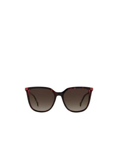 Carolina Herrera Logo Sunglasses In Brown