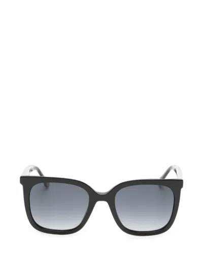 Carolina Herrera Logo-detail Square-frame Sunglasses In Black