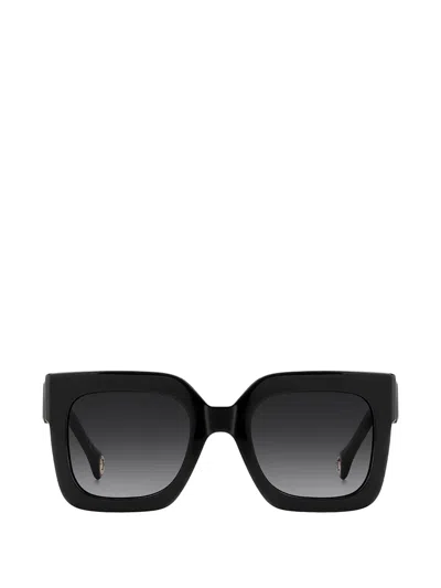 Carolina Herrera Logo-plaque Square-frame Sunglasses In Black