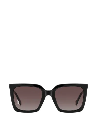 Carolina Herrera Logo-plaque Square-frame Sunglasses In Black