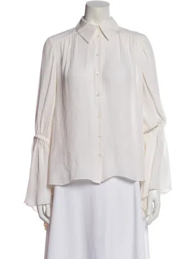 Pre-owned Carolina Herrera Long Sleeve Blouse In Neutral