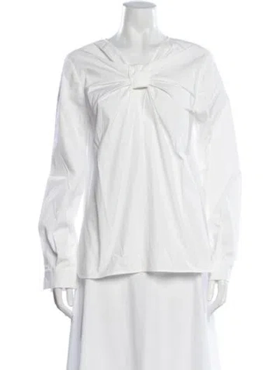 Pre-owned Carolina Herrera Long Sleeve Blouse In Neutrals