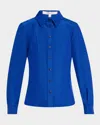 Carolina Herrera Cotton And Viscose Blend Tailored Shirt In Ultramarine