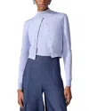 Carolina Herrera Long Sleeve Cardigan In Blue