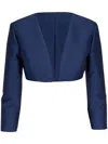 Carolina Herrera Long-sleeve Cropped Jacket In Blue
