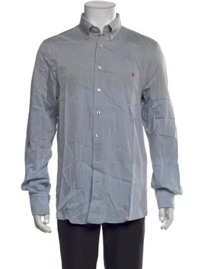 Pre-owned Carolina Herrera Long Sleeve Dress Shirt In Blue