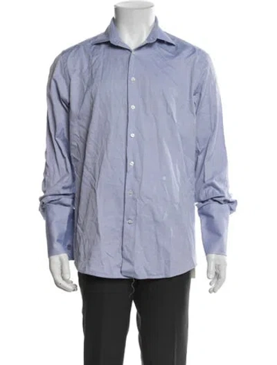 Pre-owned Carolina Herrera Long Sleeve Dress Shirt In Blue