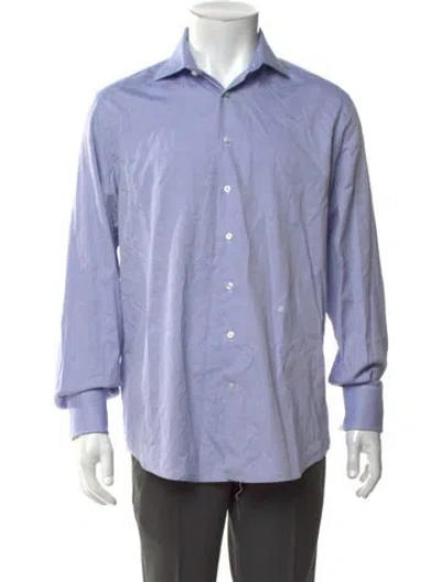 Pre-owned Carolina Herrera Long Sleeve Dress Shirt In Blue