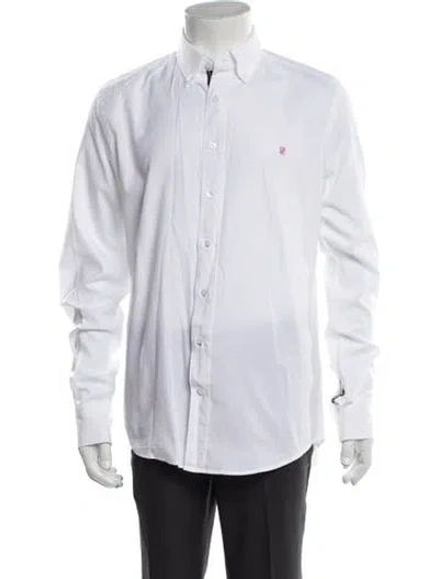 Pre-owned Carolina Herrera Long Sleeve Dress Shirt In White