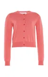 Carolina Herrera Long-sleeve Signature Silk-cotton Cardigan In Pink