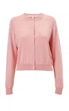 Carolina Herrera Long-sleeve Signature Silk-cotton Cardigan In Pink