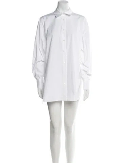 Pre-owned Carolina Herrera Long Sleeve Tunic W/ Tags In White