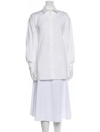 Pre-owned Carolina Herrera Long Sleeve Tunic W/ Tags In White