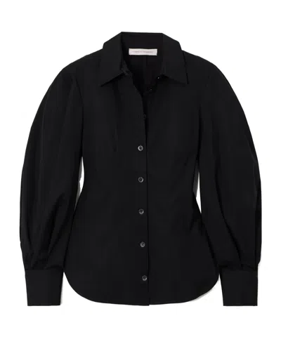 Carolina Herrera Cotton-blend Poplin Shirt In Black