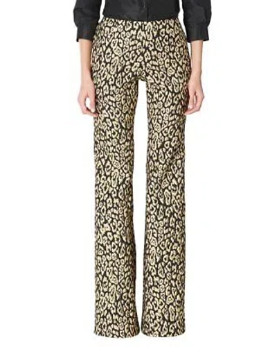 Pre-owned Carolina Herrera Low Waisted Flare Pant Women's In Black/gold