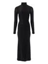 Carolina Herrera Lurex Turtleneck Midi Dress In Black