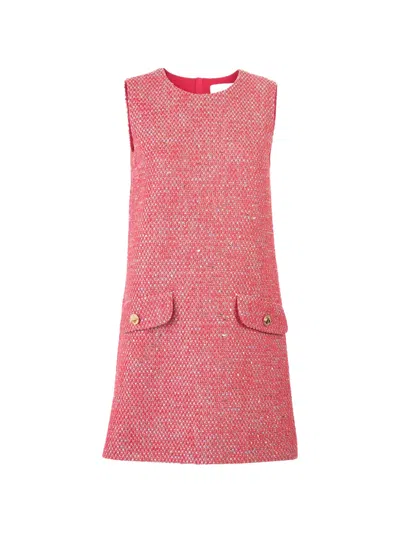 Carolina Herrera Lurex Tweed Mini Dress In Pink