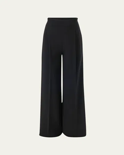 Carolina Herrera Marisol Pleated Wide-leg Crepe Pants In Black