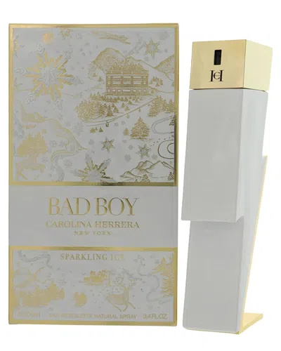 Carolina Herrera Men's 3.4oz Bad Boy Sparkling Ice Eau De Toilette Spray In Transparent