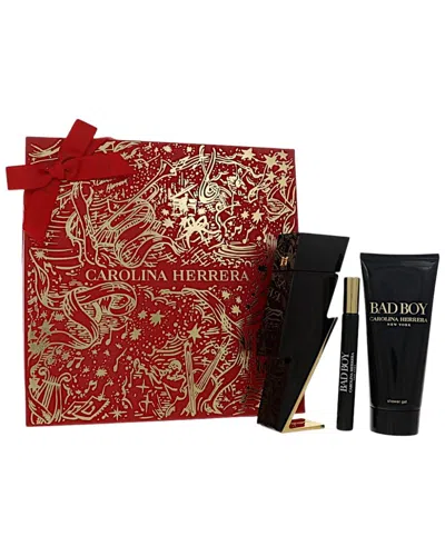 Carolina Herrera Men's 3pc Bad Boy Gift Set In Multi