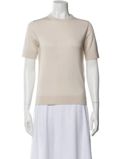Pre-owned Carolina Herrera Merino Wool Patterned T-shirt In Neutral