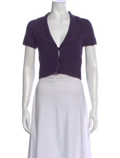 Pre-owned Carolina Herrera Merino Wool Sweater In Purple