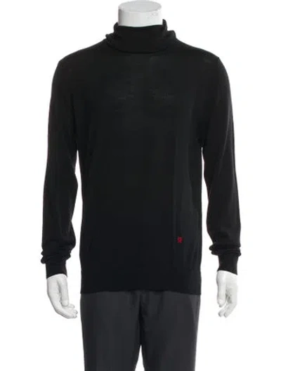 Pre-owned Carolina Herrera Merino Wool Turtleneck Pullover In Black