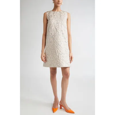 CAROLINA HERRERA CAROLINA HERRERA METALLIC FIL COUPÉ SHIFT COCKTAIL DRESS