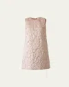 Carolina Herrera Metallic Floral Sleeveless Mini Shift Dress In Pink