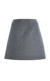 Carolina Herrera Mid-rise Virgin-wool Mini Skirt In Grey