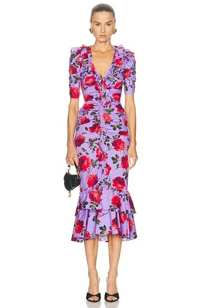 Carolina Herrera Midi Dress In Brown